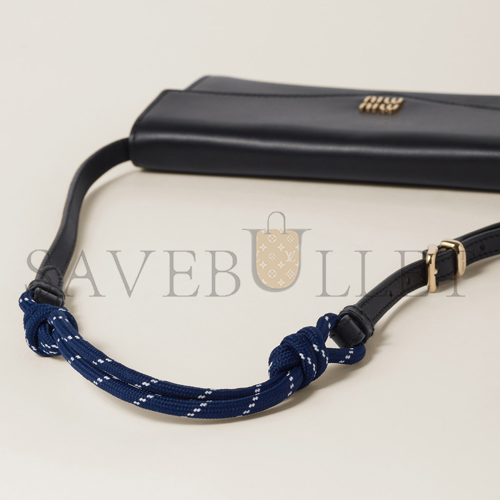 M1v M1v leather wallet with leather and cord shoulder strap 5mt025 (19*9.5*2cm)